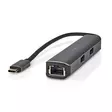 USB Multi-Port Adapter | 5-in-1 | USB 3.2 Gen 1 | USB-C Hane | HDMI Utgång / RJ45 Hona / 3x USB-A Hona | 5 Gbps | 0.20 m | Rund | Guldplaterad | PVC | Antracit | Låda - Dator och nätverk - 5412810414222 - 1