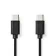 USB-kabel | USB 2.0 | USB-C Hane | USB-C Hane | 60 W | 480 Mbps | Nickelplaterad | 1.00 m | Rund | PVC | Svart | Label - Dator och nätverk - 5412810421732 - 1