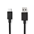 USB-kabel | USB 3.2 Gen 1 | USB-A Hane | USB-C Hane | 15 W | 5 Gbps | Nickelplaterad | 1.00 m | Rund | PVC | Svart | Label - Dator och nätverk - 5412810421992 - 1