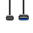 USB-kabel | USB 3.2 Gen 1 | USB-A Hane | USB-C Hane | 15 W | 5 Gbps | Nickelplaterad | 1.00 m | Rund | PVC | Svart | Label - Dator och nätverk - 5412810421992 - 10