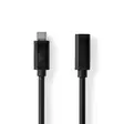 USB-kabel | USB 3.2 Gen 1 | USB-C Hane | USB-C Hona | 60 W | 4K@60Hz | 5 Gbps | Nickelplaterad | 1.00 m | Rund | PVC | Svart | Label - Dator och nätverk - 5412810422012 - 1