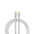 USB-kabel | USB 3.2 Gen 1 | USB-C Hane | USB-C Hane | 60 W | 4K@60Hz | 5 Gbps | Guldplaterad | 2.00 m | Rund | Flätad / Nylon | Aluminium | Kartong med täckt fönster - Dator och nätverk - 5412810262892 - 1