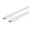 USB-kabel | USB 3.2 Gen 2 | USB-C Hane | USB-C Hane | 240 W | 8K@30Hz | 20 Gbps | Nickelplaterad | 1.00 m | Rund | Silikon | Vit | Låda - Dator och nätverk - 5412810418022 - 40