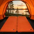 Makuualusta ilmatäytteinen 185x70 Comfort Retki oranssi - Paksu retkipatja sisäänrakennetulla pumpulla ja tyynyllä - Liggunderlag och sittunderlag - 6418536036952 - 1