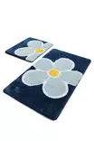 Badrumsmatta Set Mijölnir Flerfärgad Blommönster 100% Akryl Halkfri Antibakteriell 50x60 cm & 60x100 cm - Badrumsmattor och våtrumsmattor - 8681875328042 - 1