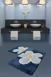 Badrumsmatta Set Mijölnir Flerfärgad Blommönster 100% Akryl Halkfri Antibakteriell 50x60 cm & 60x100 cm - Badrumsmattor och våtrumsmattor - 8681875328042 - 2