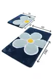 Badrumsmatta Set Mijölnir Flerfärgad Blommönster 100% Akryl Halkfri Antibakteriell 50x60 cm & 60x100 cm - Badrumsmattor och våtrumsmattor - 8681875328042 - 3