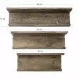 Vägghylla Hanah Home Raf118 Valnöt Massivt Trä 60x15x8 50x15x8 40x15x8 cm - Vägghyllor - 8683342785532 - 7