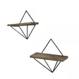 Vägghylla Hanah Home Wr046 Valnöt Metall Trä 30x30x14 cm - Vägghyllor - 8681875990102 - 3