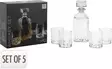 Dekanteringsset med glaskork, 900 ml, 4 glas, kristalldesign - Hushållsprodukter - 8719987058202 - 1