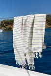 Fouta Mijölnir Blå Krämvit 100% Bomull 90x185 cm - Handdukar - 8683342757072 - 2