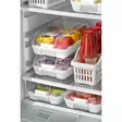 Organiseringsset för kylskåp (4 delar), vit, 12 x 19 x 32 cm, platsbesparande, lätt att rengöra - Matlådor och matförvaringsbehållare - 8684282826552 - 1