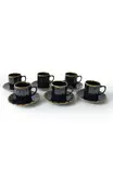 Kaffekoppar Set Hermia Svart Guld Keramik 12 Delar - Kaffe- och teserviser - 8684282992042 - 7