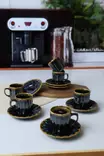 Kaffekoppar Set Hermia Svart Guld Keramik 12 Delar - Kaffe- och teserviser - 8684282992042 - 2