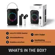 Karaokesystem med Bluetooth®, uppladdningsbart batteri, trådlös karaokemikrofon och LED-belysning för disco Svart - Nedis produkter - 8711902081272 - 75