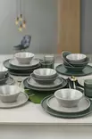 Matsservis Hermia Grön Vit Keramik 24 Delar - Serveringsfat - 8683743010202 - 5