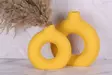 Vas Set Aberto Design Iskandinav Halka Gul Keramik 15x4x20 cm 15x4x16 cm - Hängande blomkrukor och vaser - 8684282698272 - 1
