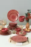 Matsservis Hermia Röd Guld Keramik 24 Delar - Serveringsfat - 8684282368182 - 5
