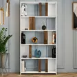 Bokhylla Hanah Home Lima Vit Valnöt Spånskiva 90x180x20 cm - Bokhyllor - 8683342169752 - 3