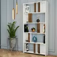 Bokhylla Hanah Home Lima Vit Valnöt Spånskiva 90x180x20 cm - Bokhyllor - 8683342169752 - 2
