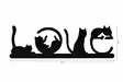 Dekorativ Led Väggdekor Wallity Cat Love Röd MDF 70x22 cm - Ljussmycken och ljusfigurer - 8682870904552 - 8
