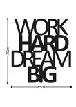 Väggdekor Metall Wallity Work Hard Dream Big Svart Metall 65x70 cm - Dekorationer, prydnadsföremål - 8681875450392 - 1