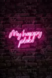 Dekorativ Led Väggbelysning Wallity My Happy Place Rosa Plast 55x31 cm - Ljussmycken och ljusfigurer - 8684282311492 - 4