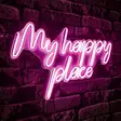 Dekorativ Led Väggbelysning Wallity My Happy Place Rosa Plast 55x31 cm - Ljussmycken och ljusfigurer - 8684282311492 - 2