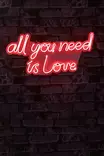 Led Väggdekor Wallity All You Need Is Love Röd Plast 32x60 cm - Ljussmycken och ljusfigurer - 8683342965392 - 4