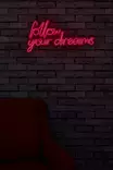 Led Väggdekor Wallity Follow Your Dreams Röd Plast 60x32 cm - Ljussmycken och ljusfigurer - 8682870287952 - 3