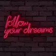 Led Väggdekor Wallity Follow Your Dreams Röd Plast 60x32 cm - Ljussmycken och ljusfigurer - 8682870287952 - 2