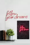 Led Väggdekor Wallity Follow Your Dreams Röd Plast 60x32 cm - Ljussmycken och ljusfigurer - 8682870287952 - 4