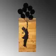 Väggdekor Trä Wallity Child And Balloons Svart Trä/Metall 30x86 cm - Dekorationer, prydnadsföremål - 8682870773592 - 6