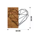 Väggdekor Trä Wallity Heart Svart Trä 58x58 cm - Dekorationer, prydnadsföremål - 8682870854772 - 7