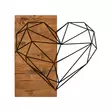 Väggdekor Trä Wallity Heart Svart Trä 58x58 cm - Dekorationer, prydnadsföremål - 8682870854772 - 1