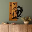 Väggdekor Trä Wallity Deer And Mountain Valnöt/Svart Trä 43x58x3 cm - Dekorationer, prydnadsföremål - 8684282397342 - 2