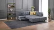 Hörnbäddsoffa Atelier del Sofa Manama Grå Polyester 280x206x85 cm - Soffor - 8681875114232 - 3