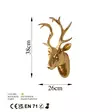 Väggdekor Wallity Bust of Deer Guld Polyester 26x38x17 cm - Dekorationer, prydnadsföremål - 8683743851942 - 9