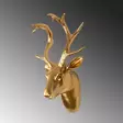 Väggdekor Wallity Bust of Deer Guld Polyester 26x38x17 cm - Dekorationer, prydnadsföremål - 8683743851942 - 8
