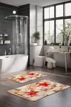 Badrumsmatta Set Mijölnir Flerfärgad 100% Polyester Halkfri Antibakteriell 40x60 cm & 60x100 cm - Badrumsmattor och våtrumsmattor - 8684283195152 - 2
