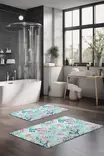 Badrumsmatta Set Mijölnir Flerfärgad 100% Polyester Halkfri Antibakteriell Digitaltryck 40x60 cm & 60x100 cm - Badrumsmattor och våtrumsmattor - 8684283195442 - 2