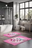 Badrumsmatta Set Mijölnir Flerfärgad 100% Polyester Halkfri Antibakteriell 40x60 cm & 60x100 cm - Badrumsmattor och våtrumsmattor - 8684283194032 - 2