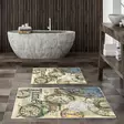 Badrumsmatta Set Mijölnir Flerfärgad 100% Polyester Halkfri Antibakteriell 50x60 cm & 60x100 cm - Badrumsmattor och våtrumsmattor - 8683342420402 - 2