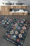 Badrumsmatta Set Mijölnir Flerfärgad 100% Polyester Antibakteriell Halkfri 50x60 cm & 60x100 cm - Badrumsmattor och våtrumsmattor - 8683342801072 - 2
