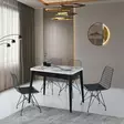 Matbord Hanah Home Dolunay Vit Marmormönster Spånskiva 100x75x60 cm - Matbord - 8684283011612 - 4
