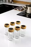 Kryddburk Set Hermia Transparent Glas 6 Delar - Dagliga köksartiklar - 8684283873982 - 1