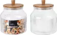 Glasförvaringsburk 2200ml, akaciaträlock, silikontätning - Hushållsprodukter - 8721037371742 - 1