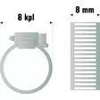 Letkunkiristinpanta 8mm x 3m sarja - Slangklämmor - 6430017706802 - 2