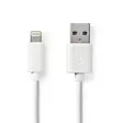 Lightning Kabel | USB 2.0 | Apple Lightning, 8-stifts | USB-A Hane | 480 Mbps | Nickelplaterad | 1.00 m | Rund | PVC | Vit | Låda - Blixtkablar - 5412810288762 - 2