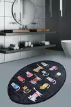 Matta Conceptum Hypnose Black Cats Oval DJT Flerfärgad Polyester 60x90 cm - Små mattor och gångmattor - 8681875899122 - 2